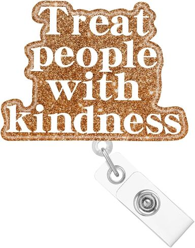 Funny Nurse Nursing Badge Reel Holder Clip Retractable Treat People with Kindness ID Badge Holder Clip Pink Acrylic Name Badge Clip Medical RN CNA Office Hospital Worker Accessories in Saudi Arabia