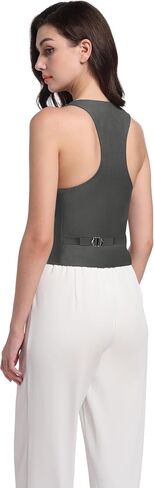 Foucome Womens Vest Fashion Casual Suit Vest Versatile Racerback Waistcoat Vest Tops for Women in Kuwait