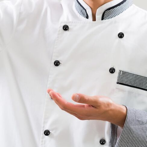 أزرار بدلة طاهي Kichvoe 100 PCS Ball Plastic Bassons Button Chef Coat Button Round Movable Jacket Chef Button For Chef Coat Moniform Chef Button White Plastic Chef Button in Saudi Arabia