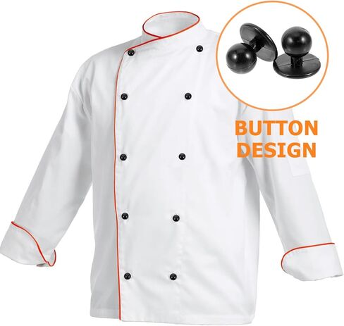 أزرار بدلة طاهي Kichvoe 100 PCS Ball Plastic Bassons Button Chef Coat Button Round Movable Jacket Chef Button For Chef Coat Moniform Chef Button White Plastic Chef Button in Saudi Arabia