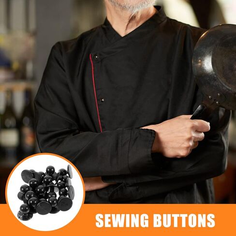 أزرار بدلة طاهي Kichvoe 100 PCS Ball Plastic Bassons Button Chef Coat Button Round Movable Jacket Chef Button For Chef Coat Moniform Chef Button White Plastic Chef Button in Saudi Arabia