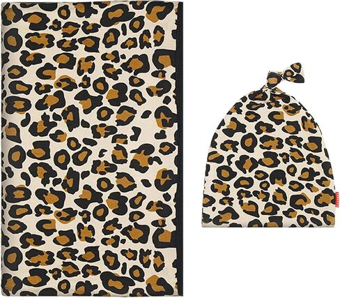 Unisex Baby Swaddle Receiving Blanket with Matching Beanie Set, Soft Bamboo-Derived Viscose, Hello Teddy in Saudi Arabia