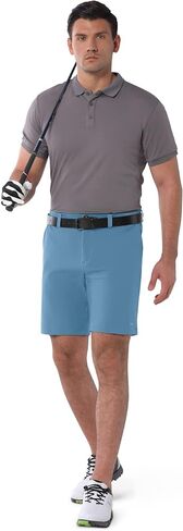 33,000ft Men's Golf Shorts 9" Dry Fit Stretch Golf Short UPF 50+ Lightweight Flat Front Golf Shorts with Pockets Grey in Kuwait