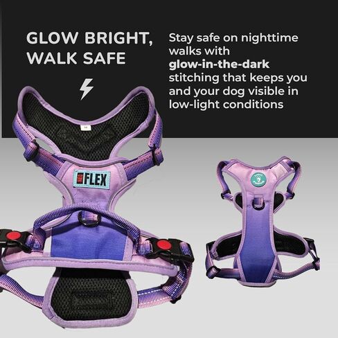 NeoFlex Dog Harness for Large Dogs - No Pull, Adjustable Harness with Handle - Ideal for Medium and Large Sized Dogs, All Breeds, Durable & Comfortable Dog Walking Vest - Purple - MD in Saudi Arabia