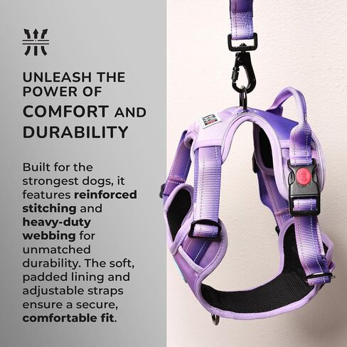 NeoFlex Dog Harness for Large Dogs - No Pull, Adjustable Harness with Handle - Ideal for Medium and Large Sized Dogs, All Breeds, Durable & Comfortable Dog Walking Vest - Purple - MD in Saudi Arabia