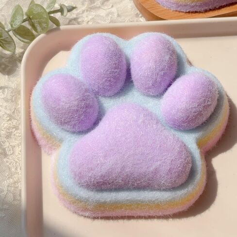 5 Inch Big Cat Paw Squeeze Toys, Realistic Rainbow Cat Paw Squishy Toys, Soft Squishies for Stress Relief & Goodie Bag Stuffers, Fidget Squeeze Toy Suitable for Adults (Purple) in Saudi Arabia