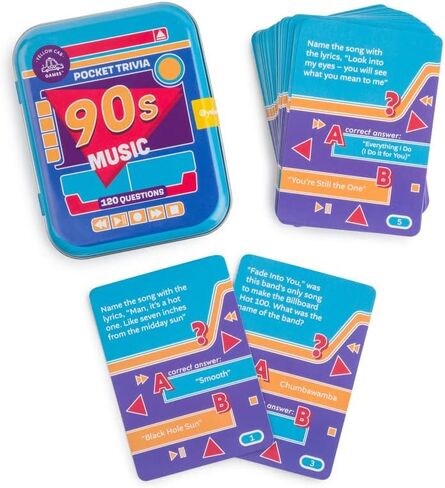 لعبة Music Trivial Pursuit - مجموعة ألعاب البطاقات الممتعة والصعبة في العقد الأول من القرن الحادي والعشرين مكونة من 60 بطاقة مع 120 سؤالًا - ألعاب الجيب سهلة اللعب للبالغين والمراهقين in Saudi Arabia
