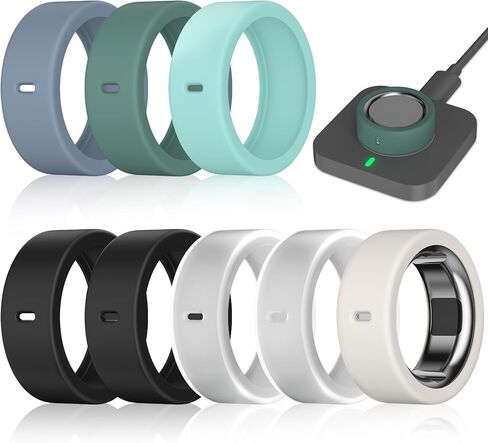 12 Pack Ring Cover Compatible with Oura Ring Gen 4/4 Ceramic, Oura Ring Gen 3 Horizon/Heritage, Support Charging with Cover on, Anti-Scratch Elastic Silicone Ring Protector for Men Women Working Out in Kuwait