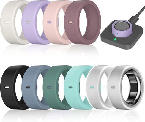 12 Pack Ring Cover Compatible with Oura Ring Gen 4/4 Ceramic, Oura Ring Gen 3 Horizon/Heritage, Support Charging with Cover on, Anti-Scratch Elastic Silicone Ring Protector for Men Women Working Out in Kuwait
