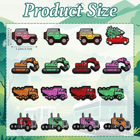 20 Pcs Cartoon Silicone Beads Cute Focal Beads Patterned Silicone Beads Silicone Beads for Pens for Bracelet Jewelry Pendants DIY Handicrafts（Engineering Vehicle Theme） in Saudi Arabia