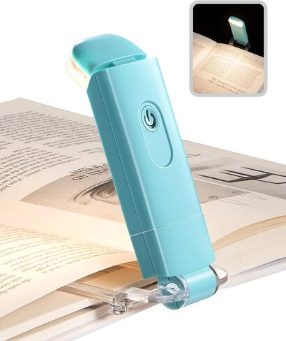 DEWENWILS USB Rechargeable Book Reading Light, 3000K Warm White, Brightness Adjustable Clip on LED Bookmark Lamp at Night in Bed, Portable Booklight for Bookworms, Kids in Kuwait