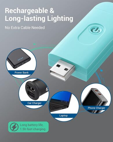 DEWENWILS USB Rechargeable Book Reading Light, 3000K Warm White, Brightness Adjustable Clip on LED Bookmark Lamp at Night in Bed, Portable Booklight for Bookworms, Kids in Kuwait