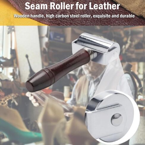 Rongon Leather Press Edge Roller Quilting Seam Roller Leathercraft Wooden Handle Roller Leather Rolling Tool Leather Pressing Roller Edge Creaser Edger Rolling Tool (2.36''/60mm) in Saudi Arabia