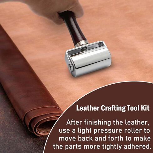 Rongon Leather Press Edge Roller Quilting Seam Roller Leathercraft Wooden Handle Roller Leather Rolling Tool Leather Pressing Roller Edge Creaser Edger Rolling Tool (2.36''/60mm) in Saudi Arabia