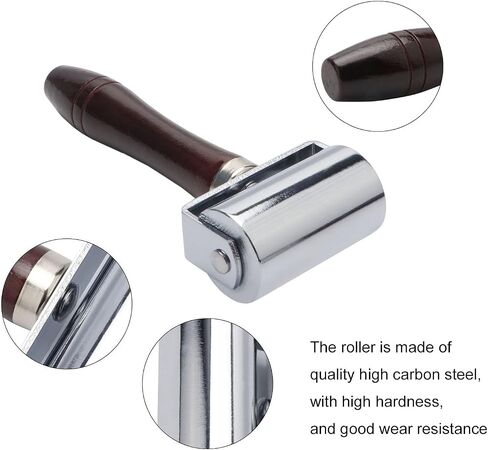 Rongon Leather Press Edge Roller Quilting Seam Roller Leathercraft Wooden Handle Roller Leather Rolling Tool Leather Pressing Roller Edge Creaser Edger Rolling Tool (2.36''/60mm) in Saudi Arabia