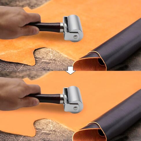 Rongon Leather Press Edge Roller Quilting Seam Roller Leathercraft Wooden Handle Roller Leather Rolling Tool Leather Pressing Roller Edge Creaser Edger Rolling Tool (2.36''/60mm) in Saudi Arabia