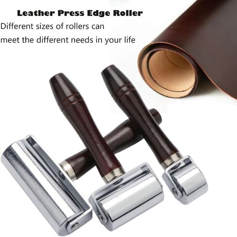 Rongon Leather Press Edge Roller Quilting Seam Roller Leathercraft Wooden Handle Roller Leather Rolling Tool Leather Pressing Roller Edge Creaser Edger Rolling Tool (2.36''/60mm) in Saudi Arabia