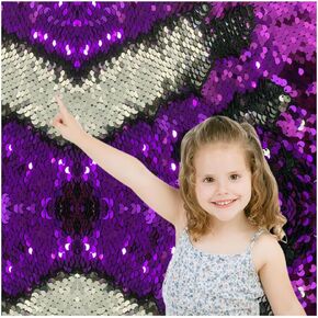 Sensory Sequin, Reversible Sequins Wall Fabric 0.2" Large Sequins Glitter Fabric for Family, Toddler, Classroom Happy Corner, Ideal for Kids with Autism or ADHD to Help Them Calm Down(As Pager)