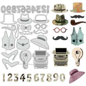 BENECREAT Retro Hat Metal Cutting Dies, Clothes Carbon Steel Template Embossing Stencils for Paper Card Making Decoration DIY Scrapbooking Album Craft Home Decor