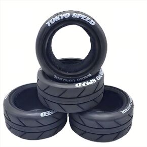 1/10 RC On Road Tires OD 2.56" Soft Rubber Rally Racing Tyres for 1:10 Street Touring Drift Car Tamiya TT01 TT02 XV01 TA06 A959 PTG2 HPI KYOSHO HSP PTG2 Traxxas RC On-Road Wheels 4PCS