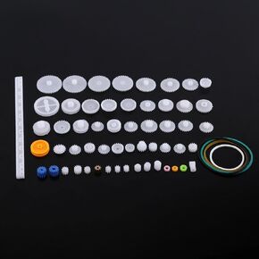 Hilitand Plastic Gears Set Bulley Belty Kit Trown Gear Set Robot Motor Car Toy لقطع الغيار DIY (60Kinds)