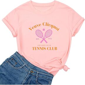 Yimoya Vintage Tennis Club T Shirt Womens Casual Tennis Tee Est 1772 Graphic Tees in Kuwait