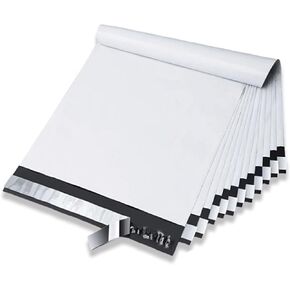 30 "x36" شاقة البوليات بولي 5 حزمة-أكياس الشحن ذاتية الختم للماء للملابس ، المظلات البريدية المقاومة للدموع ، لاصق قوي ، الأعمال التجارية الصغيرة والتجارة الإلكترونية (أبيض)
