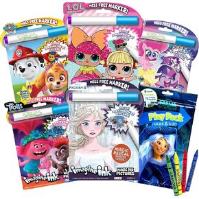 مجموعة متنوعة من كتب التلوين السحرية Imagine Ink Magic For Girls Free Invisible مع Play Pack Sticker Bonus Play Play Fun Favors Pluk 6 Pack