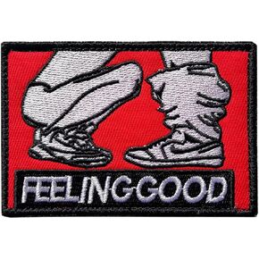 Funny Feeling Good Patch - Humorous Embroidered Meme Morale Patch Emblem Applique with Hook and Loop Fastener for Military Tactical Gear Backpacks Jeans Hats Jackets Clothing Bags Repair