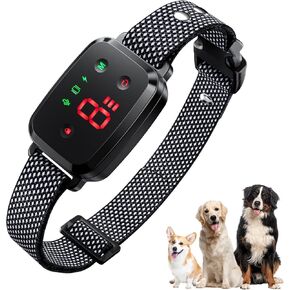 Bark Collar, Rechargeable Anti Barking Training Collar with 8 Adjustable Sensitivity for Large Medium Small Dogs Bark Collar with Beep Vibration Shock/Shockless Mode (IP67 Waterproof)