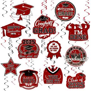 Nurses Week Hanging Swirl Decorations, 30 PCS Red and Blue Nurse Graduation Party Supplies Foil Whirls Ceiling Streamers Thank You/Happy Nurse Doctor Medical RN Appreciation Gifts Bulk Party Birthday