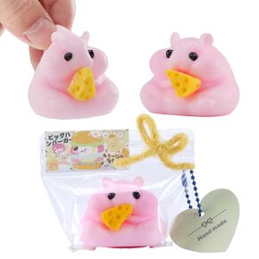 2pcs qcroad squishy يدويًا تابا ألعاب التخفيف من الإجهاد الهامستر - ألعاب سليكون ناعمة للسيليكون للأطفال والبالغين ، ألعاب اسفنجي غير قابلة للاستخدام غير عنيفة للتخفيف من الإجهاد والاسترخاء （الأبيض والوردي）