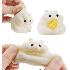 2pcs qcroad squishy يدويًا تابا ألعاب التخفيف من الإجهاد الهامستر - ألعاب سليكون ناعمة للسيليكون للأطفال والبالغين ، ألعاب اسفنجي غير قابلة للاستخدام غير عنيفة للتخفيف من الإجهاد والاسترخاء （الأبيض والوردي） in Kuwait