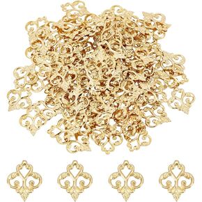 dicosmetic 100pcs fligree flower charms filgree wrap charm connectors charm chandelier chandelier charm strenbus flower charms metal hollow mollish for diy hairpin make