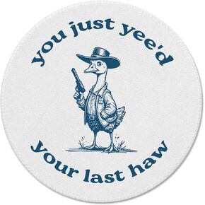 Funny Western Cowboy Goose Mouse Pad, Retro Wild West Goose Mouse Pads for Work Gaming Wireless Mouse Computers Laptop Desk Accessories, Goose Gifts, 7.9x7.9 Inch, Western Office Supplies, F003
