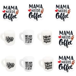 KNVSS MAMA تحتاج إلى القهوة تحت عنوان السيليكون بؤوس الخرزات المطاطية حبات الطقم للمجوهرات القابلة للخروج من مجموعة مفاتيح MONDER MODER