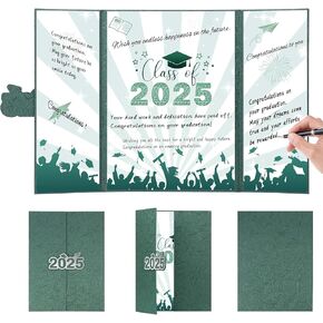 التخرج دفتر ضيوف 2025 بديل ، زخارف حفلات التخرج من الذهب الأسود ، فئة 2025 علامة التخرج في لوحة توقيع الكتب للمدرسة الثانوية الكلية ، هدايا التخرج من أجلها له