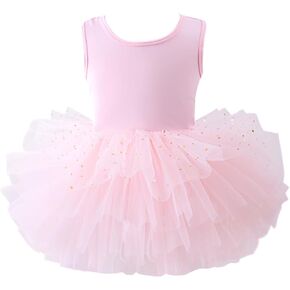 Toddler Girls Ballet Tutu Dresses Long Sleeve Sequin Tulle Ballerina Outfits Dance Leotards