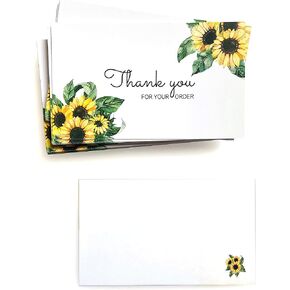 Flying Dragon Sunflower Thank You Card 100 Card
