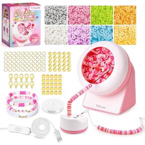Tilhumt cordless Bead Spinner Kit 4005pcs ، قابلة لإعادة الشحن ، حبة الطين ، لصنع المجوهرات ، صانع سوار كهربائي فعال لأساور الصداقة ، هدية للفتيات