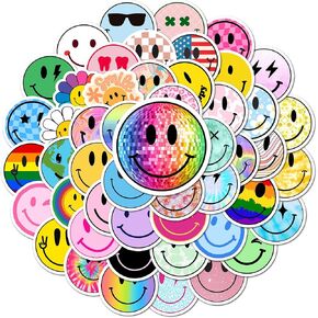 ملصقات بياتري المبتسمة 50pcs الوجه المبتسم للفينيل ملصقات مقاومة للماء ملصقات جمالية ديكور مبتسمة