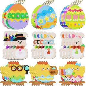 28 درجة مئوية 320pcs ملصقات رغوة عيد الفصح ، وبيض أرنب الفنون ومجموعات الحرف ، وملصقات DIY للأطفال