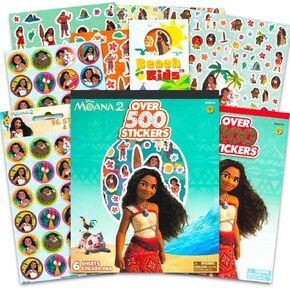 ملصقات Moana for Kids - Moana Party Supplies Bundle مع أكثر من 800 ملصق Moana للفتيات حفلة عيد ميلاد Goodie Bags | ديزني فتيات الحزمة مجموعة متنوعة