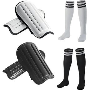 2 Pairs Soccer Shin Guards & 2 Pairs Soccer Socks for Adults and Teenagers, Protective Gear Soccer Equipment for Kids, Boys, Girls in Kuwait