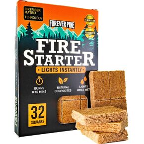 Fire Starter Cubes, 160 pcs - Natural & Odorless Firestarter Squares for Indoor Fireplace, Wood Stove, Cook-Fire, Chimney & Outdoor Campfires, BBQ, Grill - Waterproof, Long-Burning Fire Starter Kit