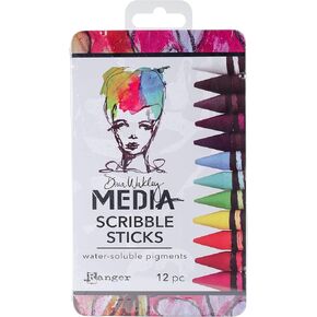 Ranger MDA54733 Dina Wakley Media Scribble Sticks 12/PKG ، عدد 1 (حزمة 1)