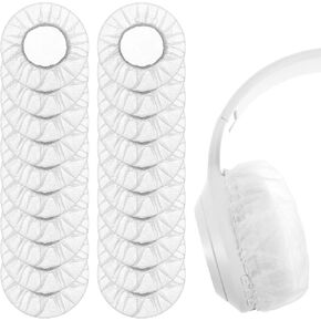 simarro 200 Pcs Disposable Headphone Ear Covers, Earphone Covers for Headphone, Non-Woven Sanitary Earpad Covers Fit Most on Ear Headphone with 7-10 cm Earpads(White)