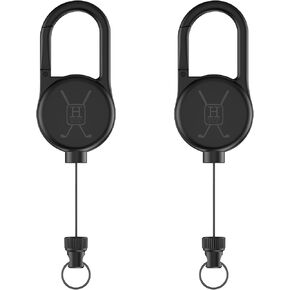 Handy Picks Retractable Clip Keychain, Heavy Duty Carabiner for Golf Accessories, Fishing Accessories, Badge Holder, Tactical ID Badge Reel with 29.5" Retractable Cord, 9 OZ Pulling Force