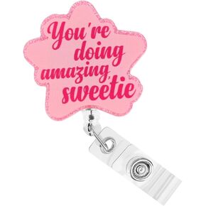 Nurse Badge Reel for ID Card Preppy Nursing Badge Reels Retractable Nurse Gifts for NP RN LPN CNA MA Medical Worker Teacher Accessories for Work