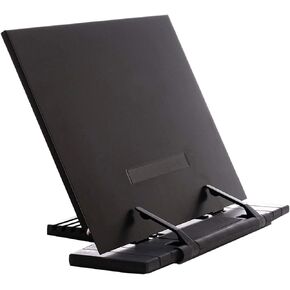 Adjustable Portable Steel Ipad Document Book Stand Frame Reading Desk Holder Office Accessories - Black